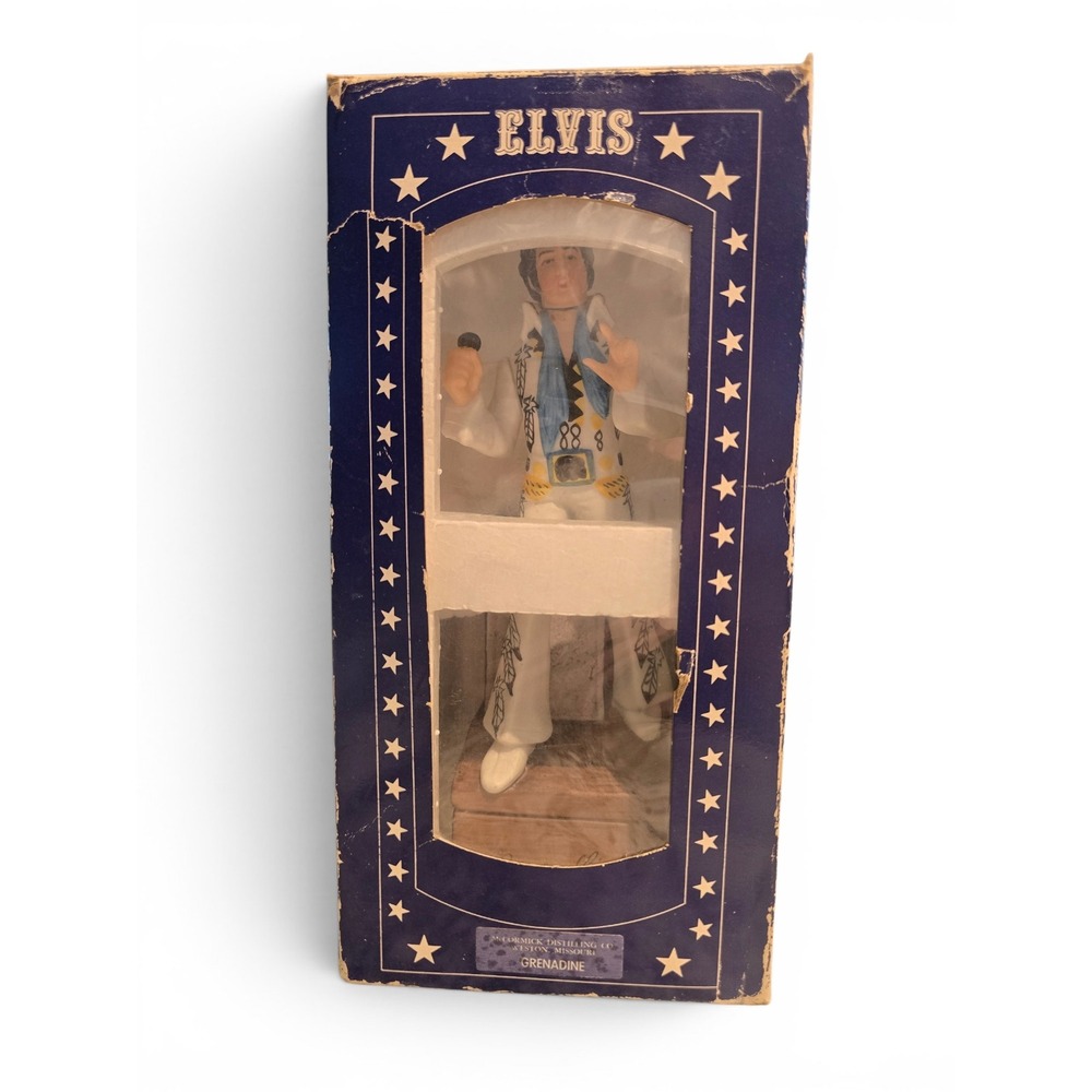 Vintage 1977 ELVIS PRESLEY‎ Whiskey Decanter Music Box 15"